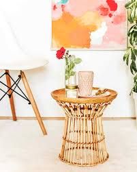 Rattan Side Table Diy Side Table Boho Side Table Rattan Side Table