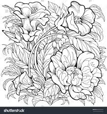 Flowers Coloring Page Line Art Drawing Flower Coloring Pages Line Art Flowers Line Art Drawings