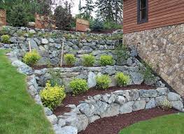 How To Build A Retaining Wall On A Slope Combined Add Rock Retaining Wall Combined Sloped Backyard Landscaping Landscaping Retaining Walls Backyard Landscaping