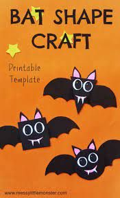 Bat Craft And Preschool Shapes Activity Bat Pattern Included Bats Crafts Preschool Halloween Crafts Preschool Halloween Arts And Crafts