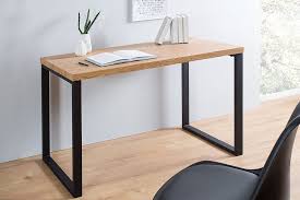 Schreibtisch eiche massiv in esstische & küchentische. Riess Ambiente Schreibtisch Oak Desk 120cm Natur Schwarz Burotisch Eichen Optik Metall Gestell Arbeitszimmer Online Kaufen Otto