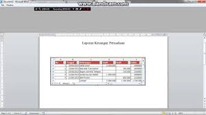 Tutorial Cara Membuat Laporan Keuangan Perusahaan Di Ms Word Youtube
