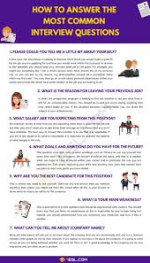 How To Answer The Most Common Interview Questions With Useful Examples 7esl Job Interview Answers Most Common Interview Questions Common Interview Questions