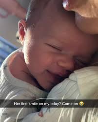 Turned 30 this week. We saw some snow. She smiled for my birthday. (it was  probably gas but I'll take it)