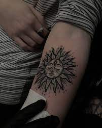 Dot Work Sun Tattoo On Sleeve Sun Tattoo Designs Sun Tattoos Sun Tattoo