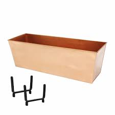 These decorative containers are always custom fabricated to our customer's specifications. Charlton Home Hesson Copper Plated Window Box Planter Wayfair
