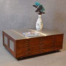 Vidaxl coffee table box chest solid reclaimed wood 31.5 stand couch table. Plan Chest Coffee Table Vintage Industrial Drawers Stainless Steel Top C1920 244743 Sellingantiques Co Uk