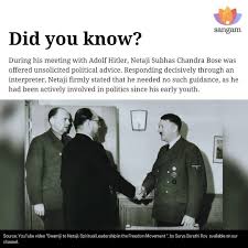The interpreter tempered Neta Ji's sharp rebuke to make it more acceptable  to Hitler. Netaji Subhas Chandra Bose met Hitler solely for strategic and  political purposes, aiming to secure support against British