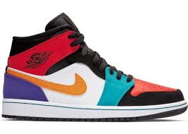 Jordan 1 Mid Bred Multi Color In 2020 Air Jordans Retro Sneakers Jordan 1 Mid