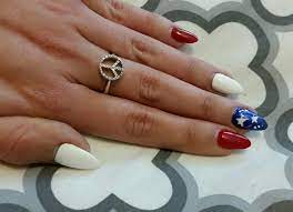 Peace Ring 4th Of July Nails Acrylic Almond 4th Of July Nails Fourth Of July Nails July Nails