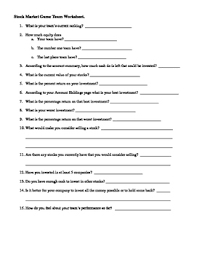 Young money magazine's stock exchange game is easy to learn but also fairly realistic, which is a hard balance to strike. Stock Market Game Question Sheet By Miss Steese S Learning Pieces