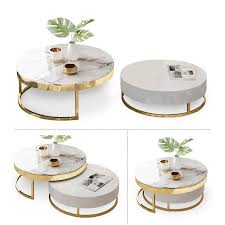 Modern Round Coffee Table With Storage Lift Top Wood Coffee Table With Rotatable Drawers In White Natural White Black Marble White In 2020 Round Coffee Table Modern Marble Coffee Table Living Room Marble Top Coffee