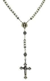 Sterling Silver Rosary Necklace 6mm Beads Crucifix Miraculous Medal 22 Necklace Prayer Beads Prayer Beads Sterling Silver Crucifix Sterling Silver Bead