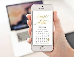 Calendar Save The Date Template In Rose Gold And Yellow Gold Etsy Electronic Save The Date Save The Date Save The Date Cards