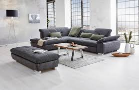 Wohnlandschaft In Textil Dunkelgrau Sofas Couches In