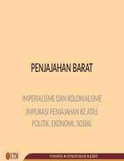 A partir de hoy, tenemos 79,089,212 libros electrónicos para descargar de forma gratuita. L3penjajahan Barat Pptx Penjajahan Barat Imperialisme Dan Kolonialisme Implikasi Penjajahan Ke Atas Politik Ekonomi Sosial 1 Pengenalan Garis Masa Course Hero