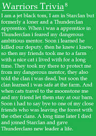 From history and biological anatomy to their behavioral patterns, there's a lot to know about cats. 14 Warriors Trivia Ideas Warrior Cats Books Trivia Warrior Cats