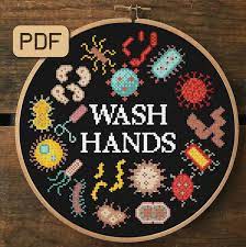 Counted cross stitch patterns of ukulele music makes my heart sing. Wash Your Hands Cross Stitch Pattern Microbe Cross Stitch Pdf Bacteria Cross Stitch Design Bathroom Cross Stitch Chart In 2021 Subversive Cross Stitch Patterns Cross Stitch Funny Cross Stitch Patterns
