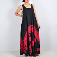 Black Red Long Tie Dye Dress The Age Old Practice Of Tie And Dye Looks Splendid On Contemporary Silhouettes Like Sleeveless Long Dress Tie Dye Dress Dresses