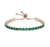 2.80 Ct Round Green Nano Emerald 18K Rose Gold Plated Silver ...