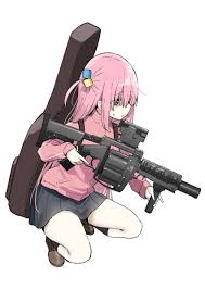 jacket, gun, holding weapon, skirt, grey skirt - Anime R34