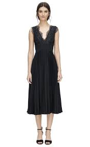 This Beautiful Cocktail Dress Has Timeless Appeal V Front And Back Lace Bodice With Scalloped Edging Defined Waist And A Fluid Accordion Pleat Skirt