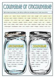 Countable Or Uncountable Teaching English Grammar English Grammar English Grammar Worksheets