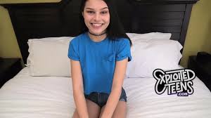 Teen brunette and her first casting for porn