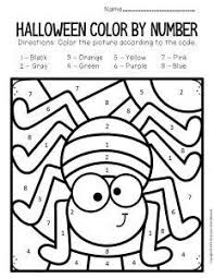 Color By Number Halloween Preschool Worksheets Freebie Halloween Kindergarten Halloween Preschool Halloween School