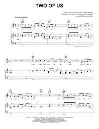 Impostazione delle dita e della mano al pianoforte. Spartito Pianoforte Two Of Us Di Louis Tomlinson Pvc Melodia Mano Destra