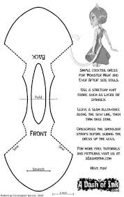 Monster High Cocktail Dress Pattern By Adashofink Deviantart Com On Deviantart Dollclothes Dolls Clothes Diy Monster High Doll Clothes Barbie Sewing Patterns