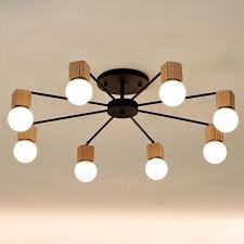 Modern Wood Led Ceiling Chandelier Black White Living Room Bedroom Children S Room Ceiling Lustr Ceiling Lights Ceiling Lights Living Room Modern Ceiling Lamps