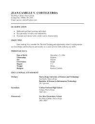 Resume For Ojt