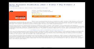 Key Answer Kalkulus Jilid 1 Edisi 7 By Edwin J Jilid 1 Edisi 7 By Edwin J Purcell Naturally You Could Pick Guide In Numerous Report Kinds And Media Try To 3 12 2018 12 39 32