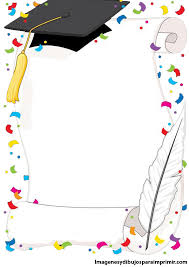Imagenes de graduacion para dibujar. Bordes De Graduacion Para Imprimir Colorear Dibujos Letras Actividades Infantiles