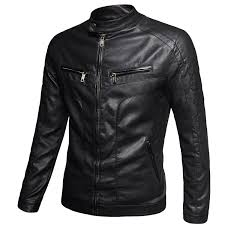 Fairylinks Mens Casual Slim Fit Moto Bomber Biker Racer Jacket Faux Leather Black At Amazon Men S C Leather Jacket Men Jackets Men Fashion Faux Leather Outfits