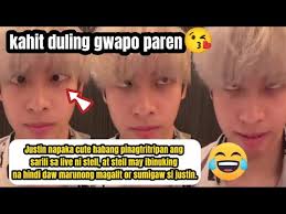 Justin napaka cute habang pinagtritripan ang sarili sa live ni stell.