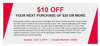 Gnc Printable Coupon Printable Coupon 10 Off 20 Dealspl Us Gnc Coupons Printable Coupons