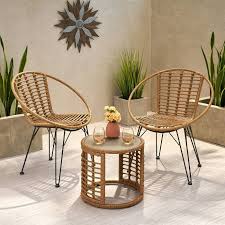 Perkins 3pc Modern Wicker Boho Chat Set Christopher Knight Home Target Wicker Tempered Glass Table Top Wicker Patio Chairs