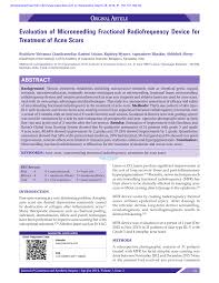 Pdf Evaluation Of Microneedling Fractional Radiofrequency