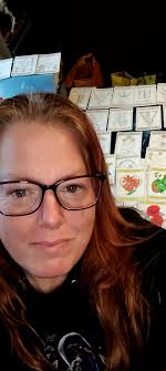 Preparing my usual trinkets for FF. I've hand painted Tarot cards to give  out every year, (2022 to now) this year they were not sealed in laminate  and disintegrated with the rain,