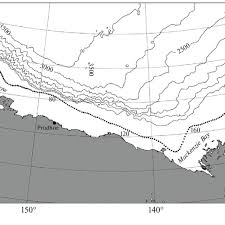 Bathymetric Chart Of Beaufort Sea With Highlighted 50 M