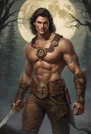 a naked men , penis hard, walk wolf)), ((Werewolf)), piece of master -  SeaArt AI