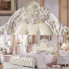 Everly quinn makeup vanity table set bedroom furniture w/3 sliding drawers round mirror whitewood in brown/white, size 40.3 h x 15.7 w x 35.3 d in. White Fancy French Style 8 Pieces Home Bedroom Furniture Set Buy Home Bedroom Furniture Set Home Furniture Bedroom Furniture Product On Alibaba Com