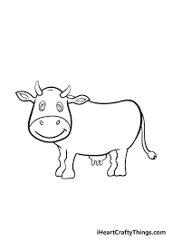 Erase the guide lines from the head. Cow Drawing How To Draw A Cow Step By Step