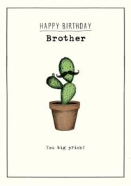 Handmade cards are always considered special. Cactus You Big Prick Personalised Brother Birthday Card Moonpig