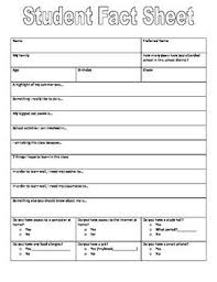 Example personal statement for a student: Student Profile Form Student Information Sheet Teacher Planning Student