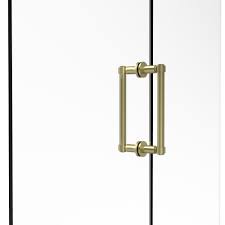 H sliding frameless shower door in satin brass Allied Brass Contemporary 8 In Back To Back Shower Door Pull In Satin Brass 405 8bb Sbr The Home Depot