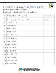 Some of the worksheets for this concept are 8th grade algebra summer packet, grade 8 mathematics practice test, summer package pre requisite algebra skills, expansions factorisation, grade 8 mathematics sample questions, 5 1 x x, 8 algebra brackets mep y8 practice book a, algebraic. Factoring Quadratic Equations