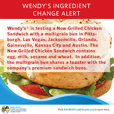 Check spelling or type a new query. Milk And Sesame Allergy Alert Wendy S New Grilled Chicken Sandwich Kids With Food Allergies